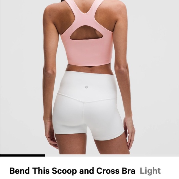 Lululemon bend this scoop and cross bra, strawberry milkshake, xxs/xs - Picture 2 of 4